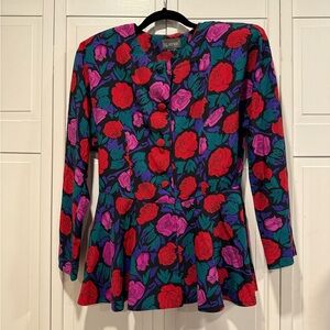 Vintage peplum top EUC size large
